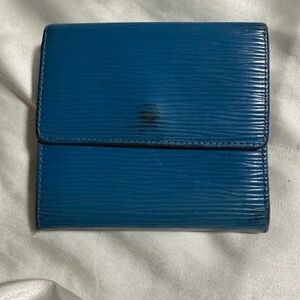 Louis Vuitton Blue Epi Leather Compact Wallet